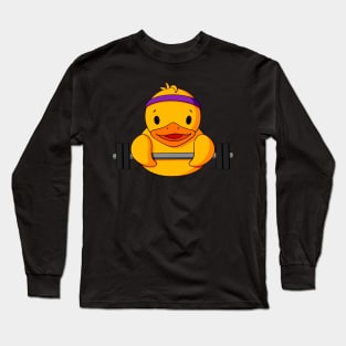 Weightlifter Rubber Duck Long Sleeve T-Shirt